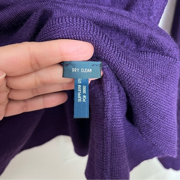 POLO RALPH LAUREN Men Merino Wool Purple Long Sleeve V-Neck Sweater | size 2XB - Picture 4 of 7